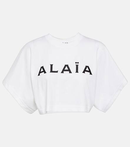 AlaÃ¯a Logo cotton crop top - Alaia - Modalova