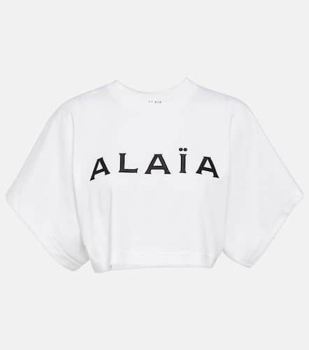 AlaÃ¯a Logo cotton crop top - Alaia - Modalova