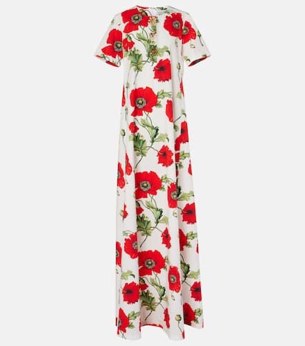 Embellished floral cotton poplin gown - Oscar de la Renta - Modalova