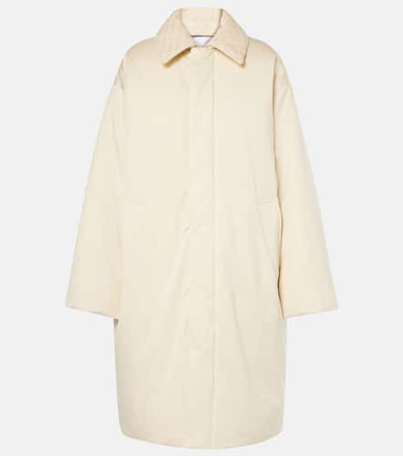 Leather-trimmed cotton-blend coat - Bottega Veneta - Modalova