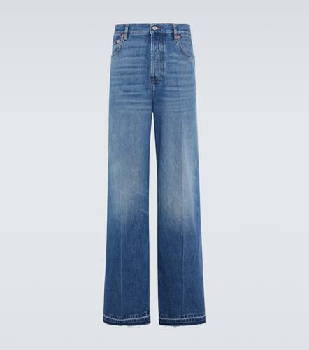 Jeans a gamba larga e vita media - Valentino - Modalova