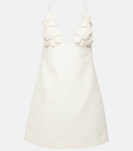Vestido corto de Crepe Couture con aplique floral - Valentino - Modalova
