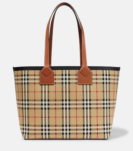 Checked jacquard cotton canvas tote bag - Burberry - Modalova