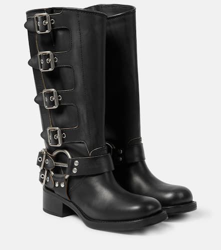 Miu Miu Leather biker boots - Miu Miu - Modalova