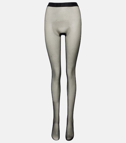 Wolford Jacquard 100 Denier Wool-blend Tights in White