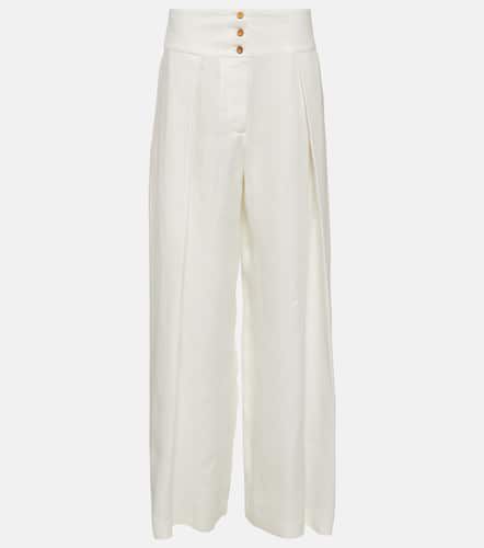 High-waisted wide-leg linen pants - Loro Piana - Modalova