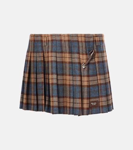 Prada Pleated plaid wool miniskirt - Prada - Modalova