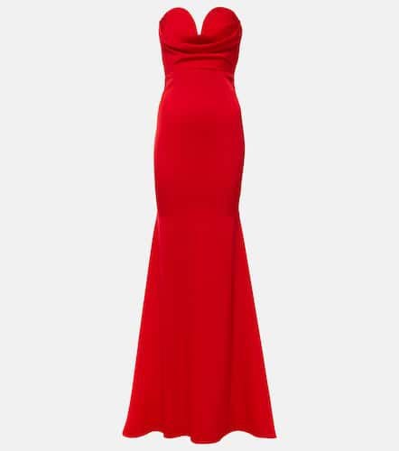 Gathered strapless satin gown - Alex Perry - Modalova