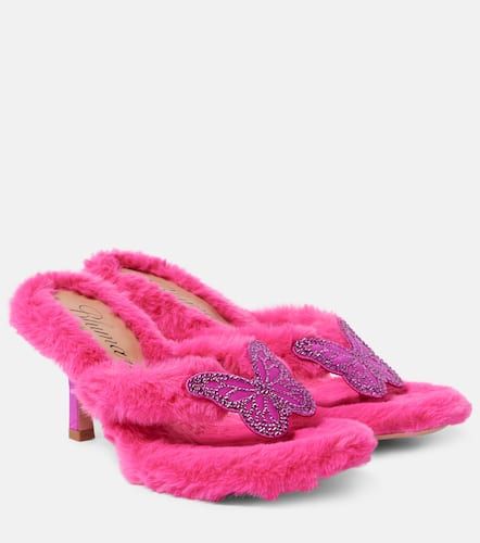 Verzierte Sandalen Butterfly 75 aus Faux Fur - Blumarine - Modalova