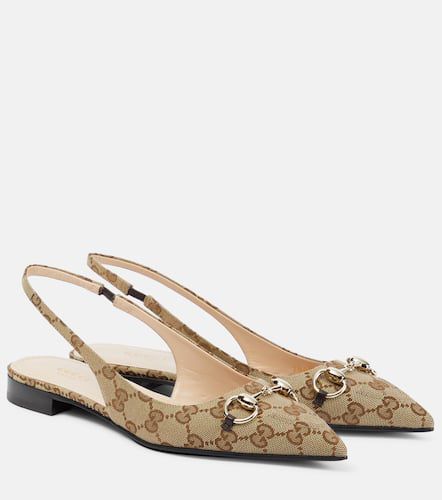 Slingback-Ballerinas Horsebit GG aus Canvas - Gucci - Modalova