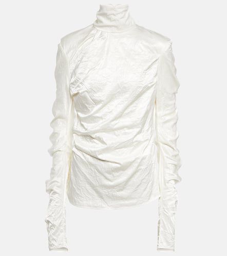 Crinkle satin turtleneck top - Acne Studios - Modalova