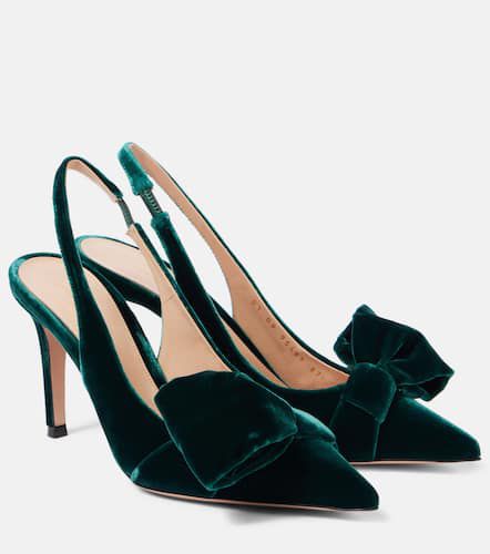 Bow-detail velvet slingback pumps - Gianvito Rossi - Modalova