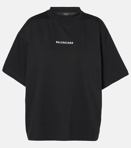 Camiseta de jersey de algodón estampada - Balenciaga - Modalova