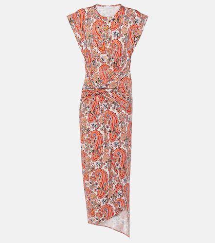 Gathered paisley jersey midi dress - Rabanne - Modalova