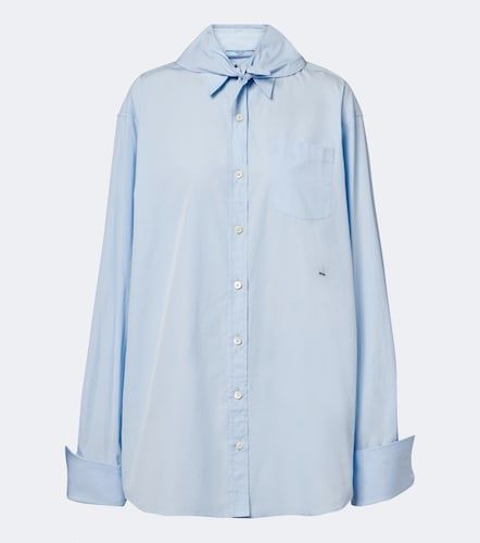 Camicia in popeline di cotone con fiocco - Prada - Modalova