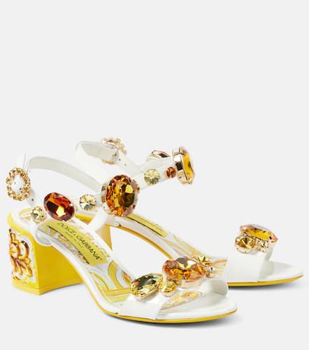 Majolica embellished patent leather sandals - Dolce&Gabbana - Modalova