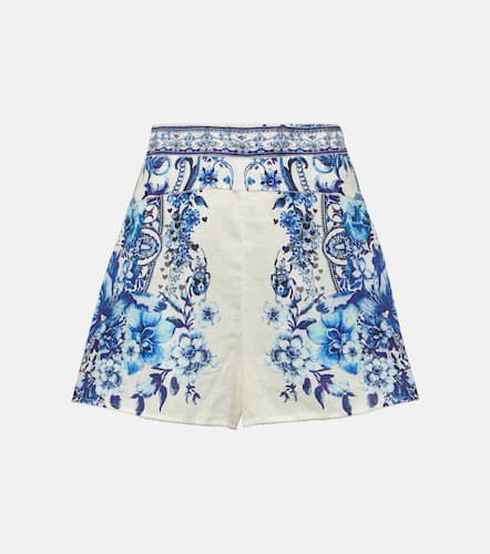 Printed high-rise linen shorts - Camilla - Modalova