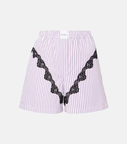 Striped lace-trimmed cotton shorts - The Attico - Modalova