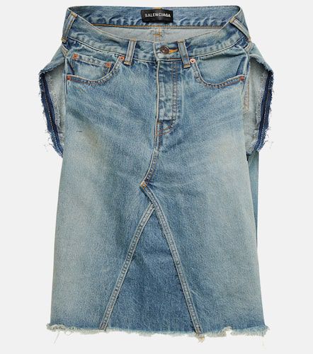 Top in denim con scollo bardot - Balenciaga - Modalova