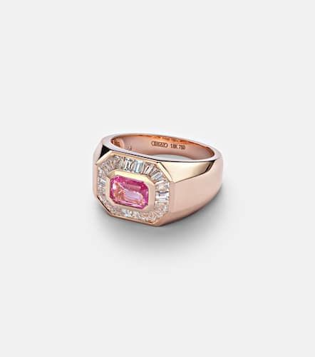 Anillo de oro rosa de 18 ct con zafiro y diamantes - Shay Jewelry - Modalova