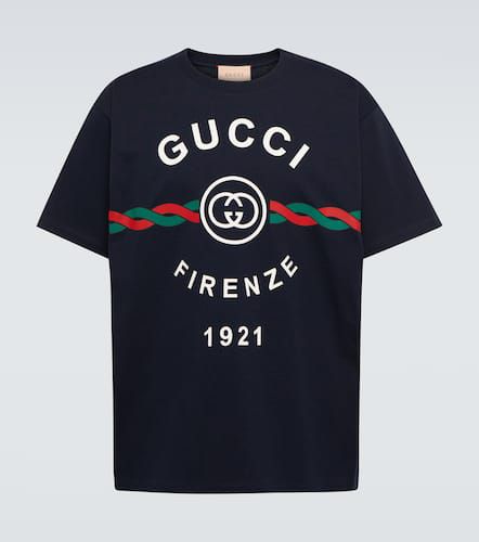 Camiseta en jersey de algodón con logo - Gucci - Modalova