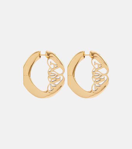 Seal logo hoop earrings - Alexander McQueen - Modalova