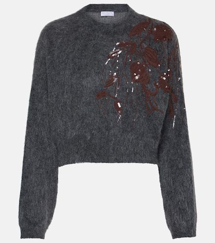 Mohair, wool and cashmere-blend sweater - Brunello Cucinelli - Modalova