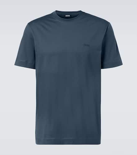 Zegna Camiseta de algodón con logo - Zegna - Modalova