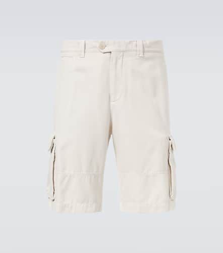 Cotton and linen gabardine cargo shorts - Brunello Cucinelli - Modalova