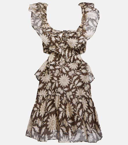 Ruffled cotton and silk minidress - SIR - Modalova