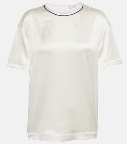 Silk-blend satin top - Brunello Cucinelli - Modalova