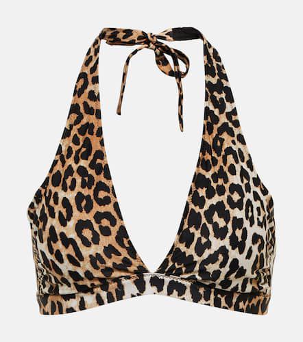 Top bikini con stampa leopardata - Ganni - Modalova