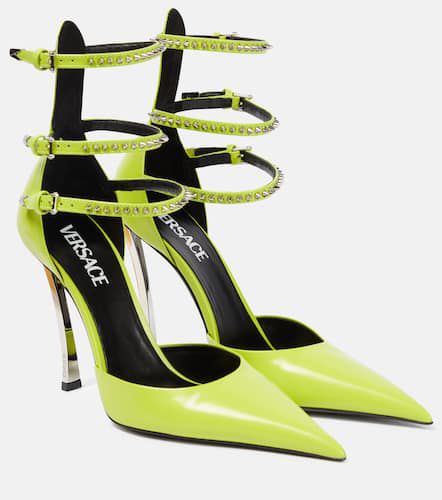 Verzierte Pumps Pin-Point aus Leder - Versace - Modalova