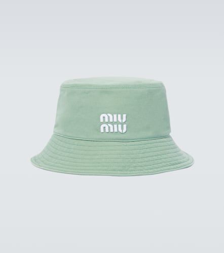 Sombrero de pescador de denim - Miu Miu - Modalova