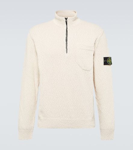 Compass cotton and linen half-zip sweater - Stone Island - Modalova