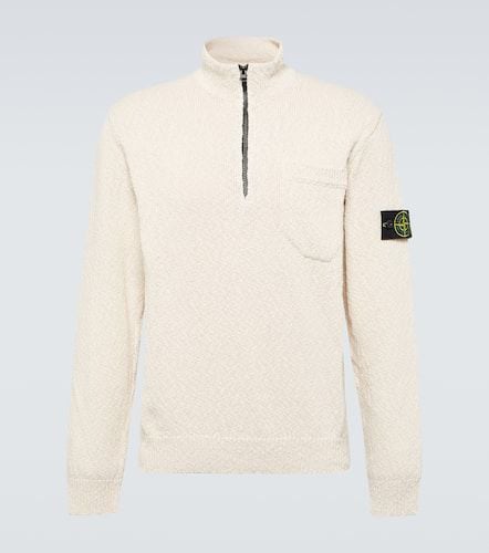 Jersey de algodón y lino con cremallera - Stone Island - Modalova