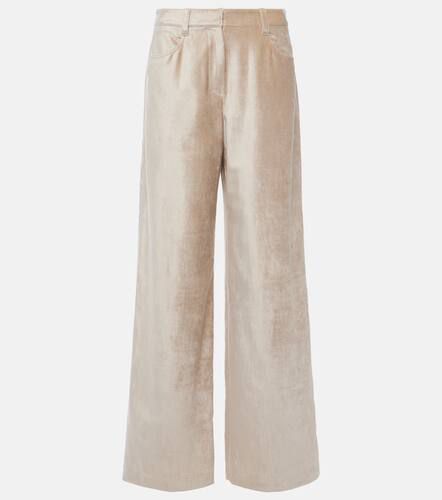 Cotton-blend wide-leg pants - Brunello Cucinelli - Modalova