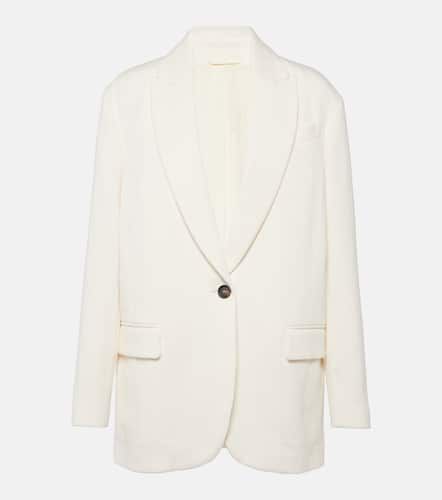 Herringbone cotton and linen blazer - Brunello Cucinelli - Modalova