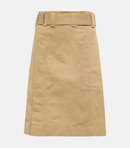 Minifalda de lino y algodón con cinturón - Lemaire - Modalova