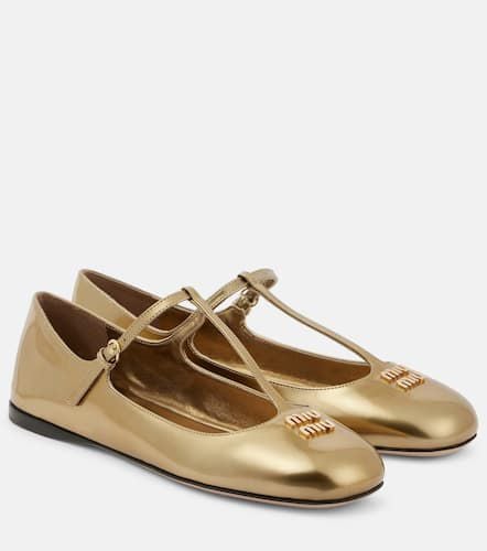 Ballerinas aus Metallic-Leder - Miu Miu - Modalova