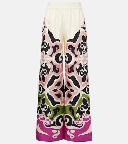 Bedruckte Palazzo-Hose aus Seiden-Twill - La DoubleJ - Modalova