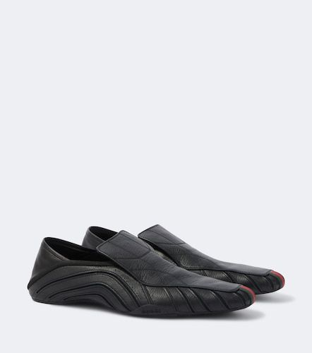 Mocasines de piel con malla y Web - Gucci - Modalova