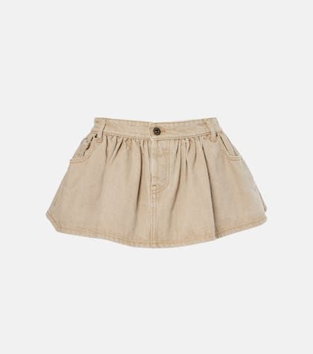 Miu Miu Ruffled denim miniskirt - Miu Miu - Modalova