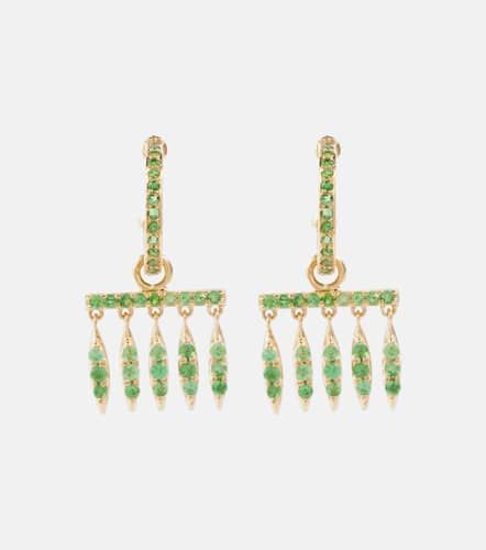 Kt gold earrings with tsavorites - Ileana Makri - Modalova