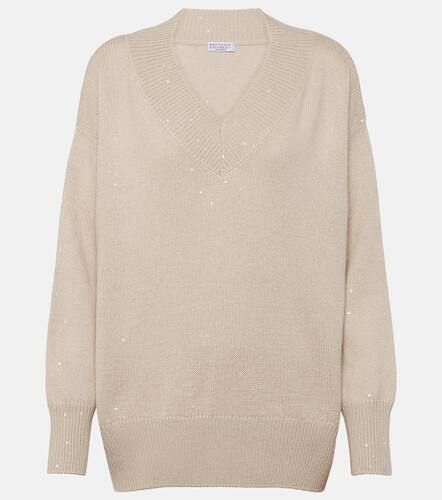 Pullover oversize in cashmere e seta - Brunello Cucinelli - Modalova