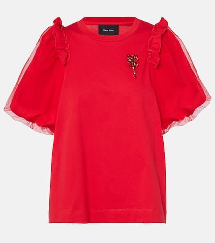 T-shirt in jersey e tulle con cristalli - Simone Rocha - Modalova