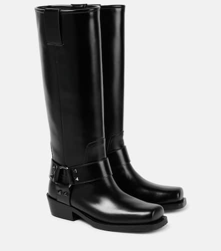 Rockstud leather biker boots - Valentino Garavani - Modalova