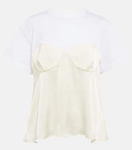 Camiseta de satén y algodón con paneles - Sacai - Modalova