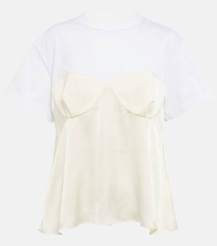 T-shirt in raso e cotone con pannelli - Sacai - Modalova
