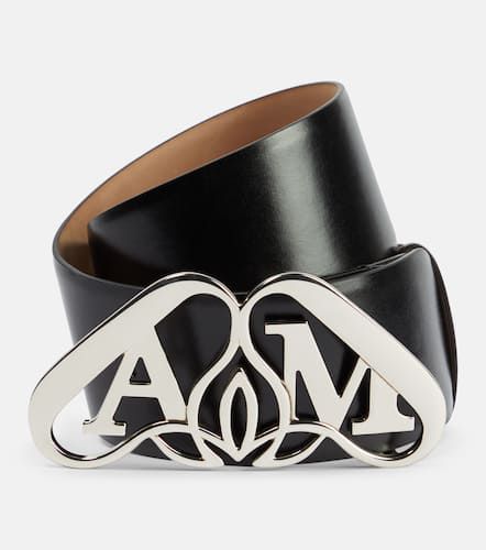 Monogram leather belt - Alexander McQueen - Modalova